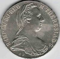 (1780) Монета Австро-Венгрия 1780 год 1 талер "Мария Терезия"  НОВОДЕЛ Серебро Ag 833  UNC